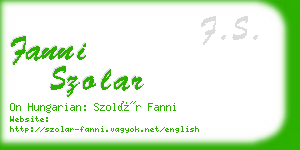 fanni szolar business card